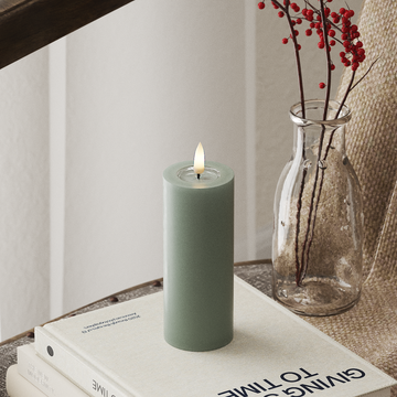 Deluxe Homeart LED Pillar candle Ø 5 x 12.5 cm Sage Green LED Pillar candle 4