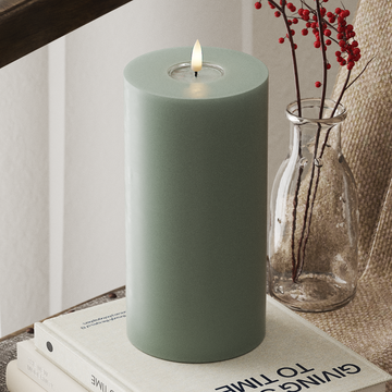 Deluxe Homeart LED Pillar candle Ø 10 x 20 cm Sage Green LED Pillar candle 4