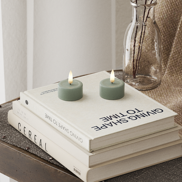 Deluxe Homeart LED Tealight candle 2 pieces Sage Green LED Tealight candle 4