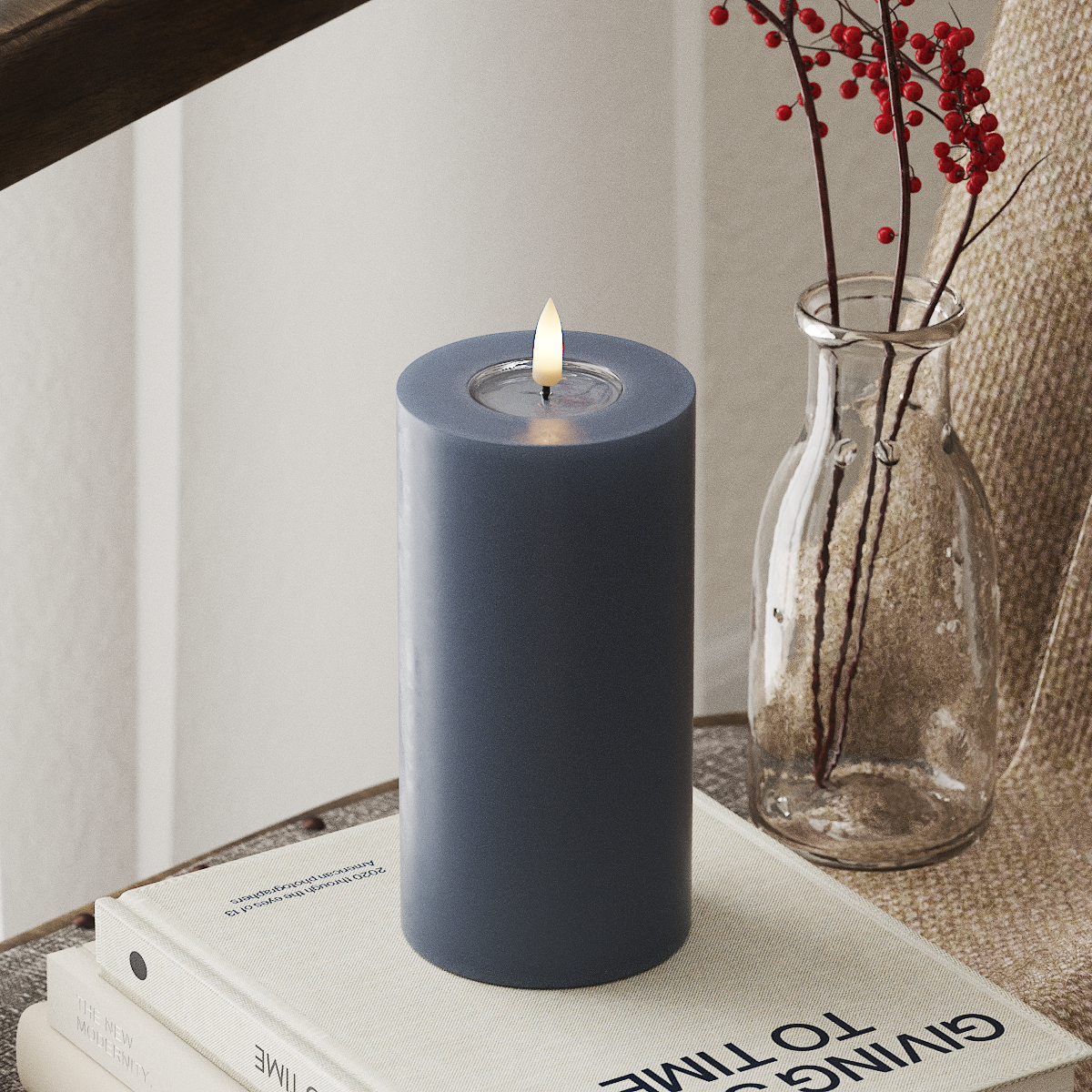 Deluxe Homeart LED Pillar candle Ø 7.5 x 15 cm Ice Blue LED Pillar candle 4