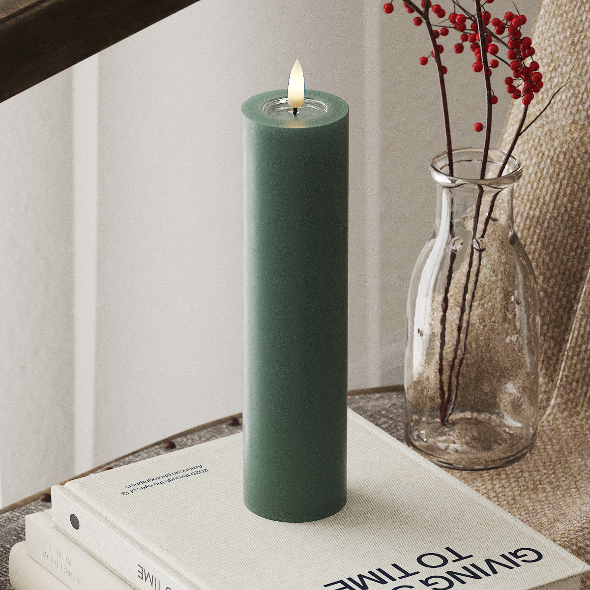 Deluxe Homeart LED Pillar candle Ø 5 x 20 cm Jade Green LED Pillar candle 4