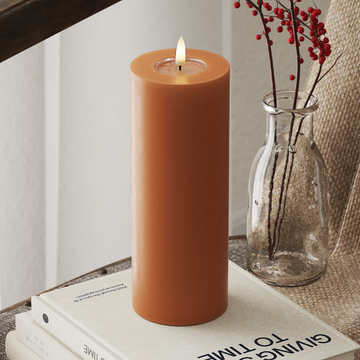 Deluxe Homeart LED Pillar candle Ø 7.5 x 20 cm Orange LED Pillar candle 4