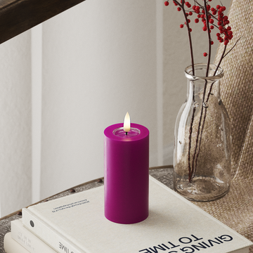 Deluxe Homeart LED Pillar candle Ø 5 x 10 cm Violet LED Pillar candle 4