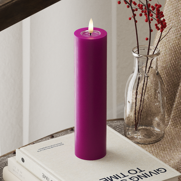 Deluxe Homeart LED Pillar candle Ø 5 x 20 cm Violet LED Pillar candle 4