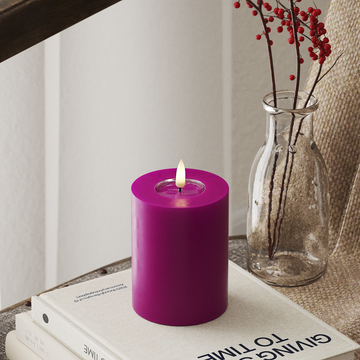 Deluxe Homeart LED Pillar candle Ø 7.5 x 10 cm Violet LED Pillar candle 4