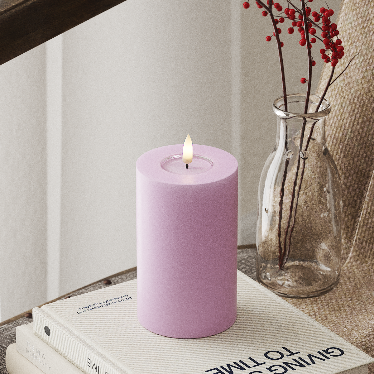 Deluxe Homeart LED Pillar candle Ø 7.5 x 12.5 cm Lavender LED Pillar candle 4