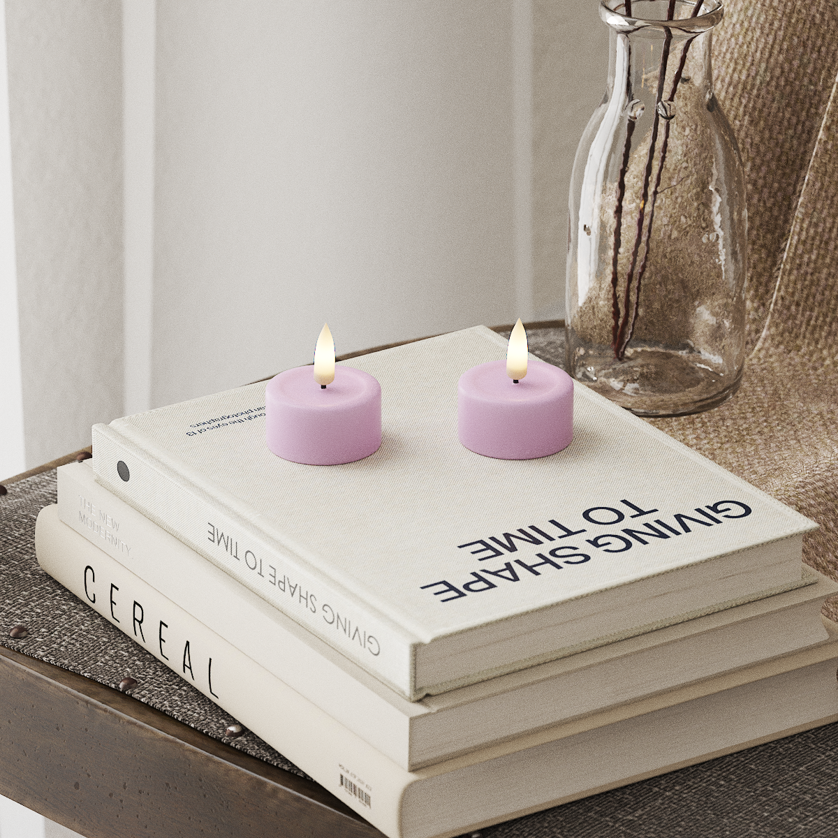Deluxe Homeart LED Tealight candle 2 pieces Lavender LED Tealight candle 4