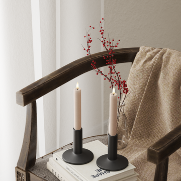 Deluxe Homeart LED Dinner candle 2 pieces, Ø 2 x 15 cm Pink LED Dinner candle 4