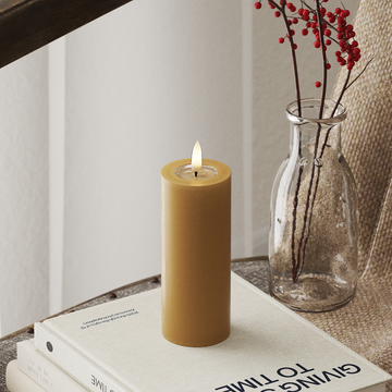 Deluxe Homeart LED Pillar candle Ø 5 x 12.5 cm Curry LED Pillar candle 4