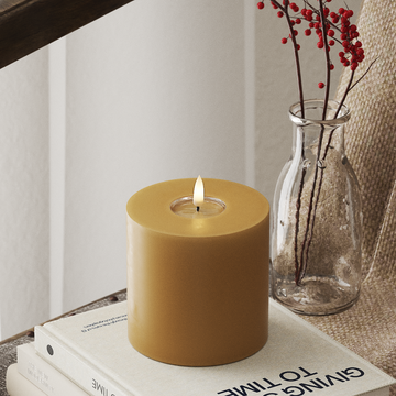 Deluxe Homeart LED Pillar candle Ø 10 x 10 cm Curry LED Pillar candle 4