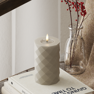 Deluxe Homeart Square LED Pillar candle Ø 7.5 x 12.5 cm Sand LED Square 4