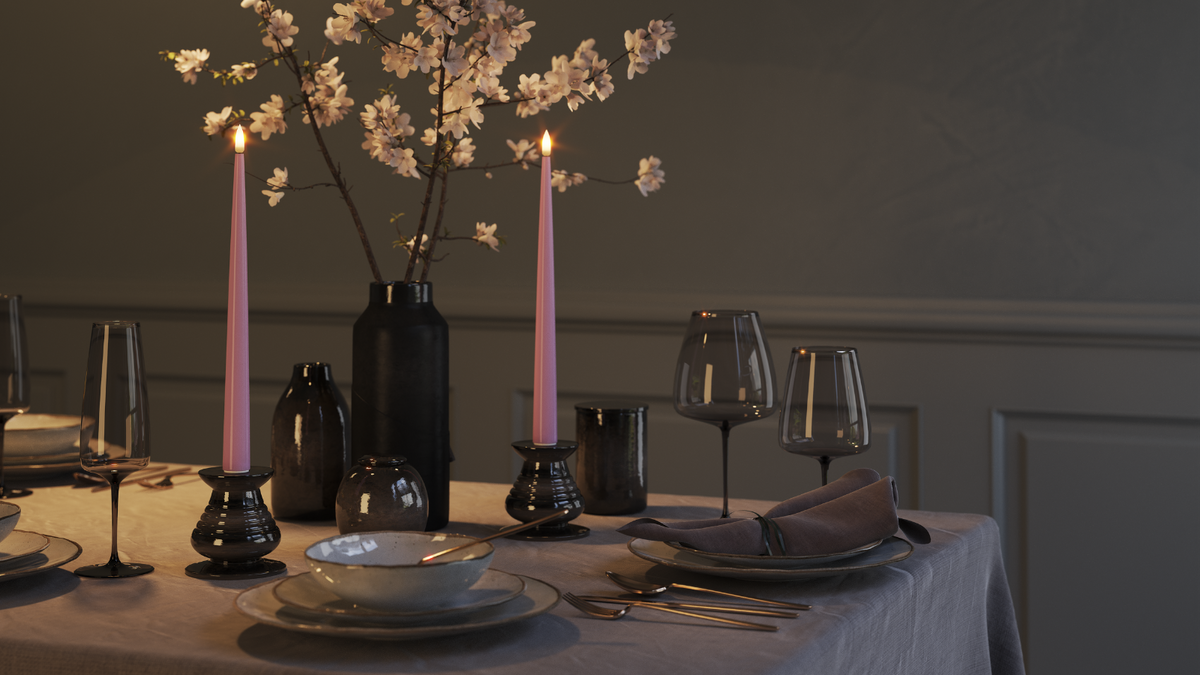 LED Kertlys med naturtro LED flamme