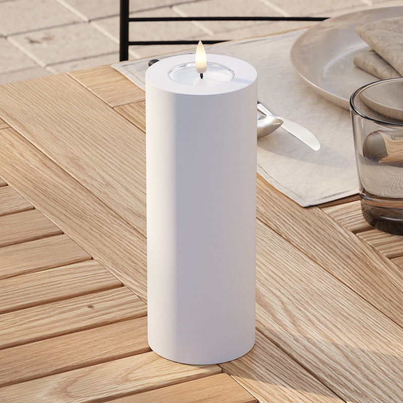 Deluxe Homeart Outdoors LED Pillar candle Ø 7.5 x 20 cm White
