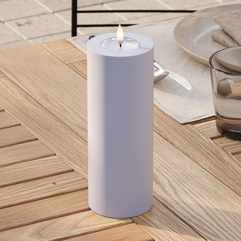 Deluxe Homeart Outdoors LED Pillar candle Ø 7.5 x 20 cm Dusty Blue