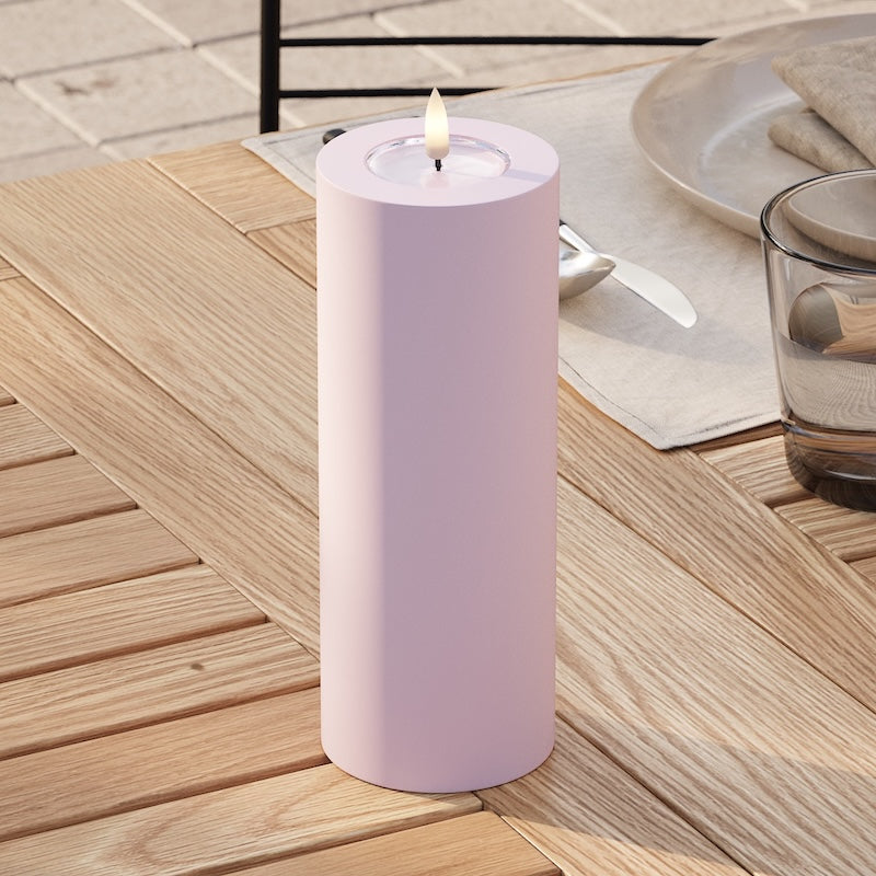 Deluxe Homeart Outdoors LED Pillar candle Ø 7.5 x 20 cm Dusty Red