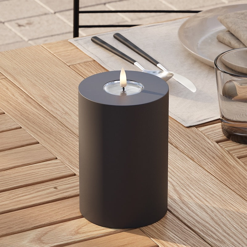 Deluxe Homeart Outdoors LED Pillar candle Ø 10 x 15 cm Black