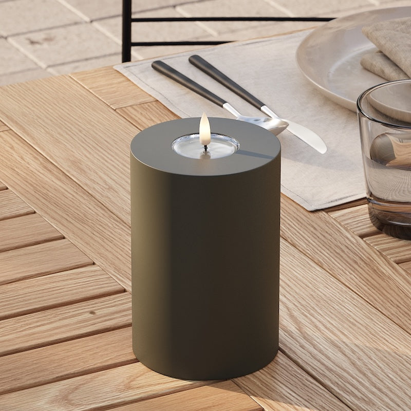 Deluxe Homeart Outdoors LED Pillar candle Ø 10 x 15 cm Dark Green LED outdoor light Pillar candle 2