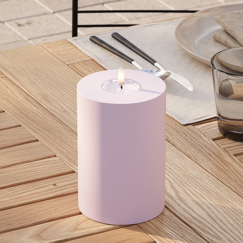 Deluxe Homeart Outdoors LED Pillar candle Ø 10 x 15 cm Dusty Red