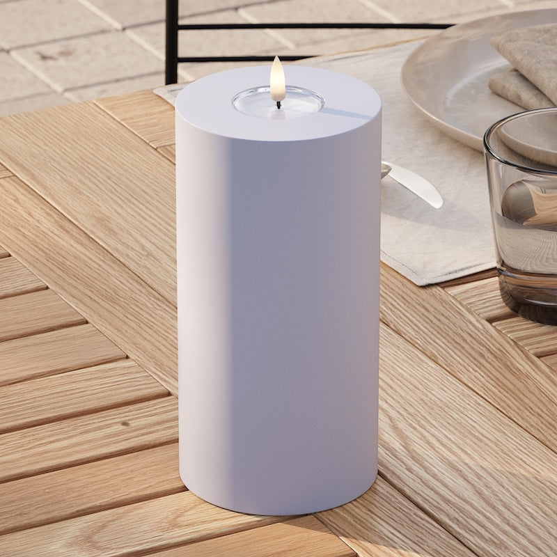 Deluxe Homeart Outdoors LED Pillar candle Ø 10 x 20 cm Dusty Blue