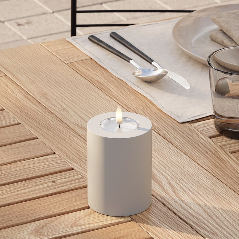 Deluxe Homeart Outdoors LED Pillar candle Ø 7.5 x 10 cm Sand