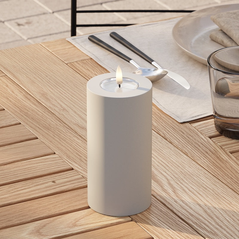 Deluxe Homeart Outdoors LED Pillar candle Ø 7.5 x 15 cm Sand