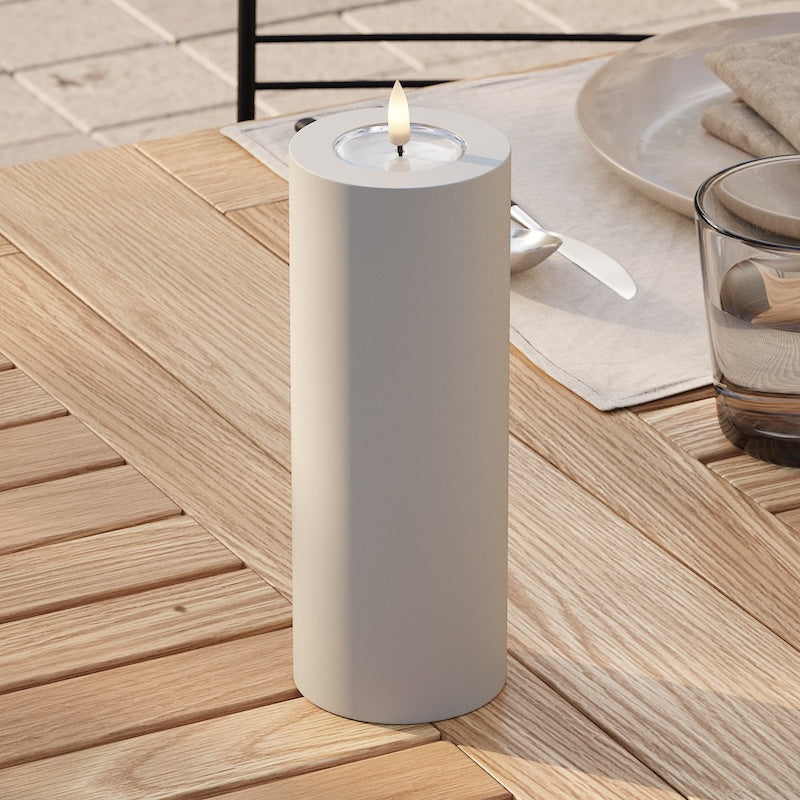 Deluxe Homeart Outdoors LED Pillar candle Ø 7.5 x 20 cm Sand