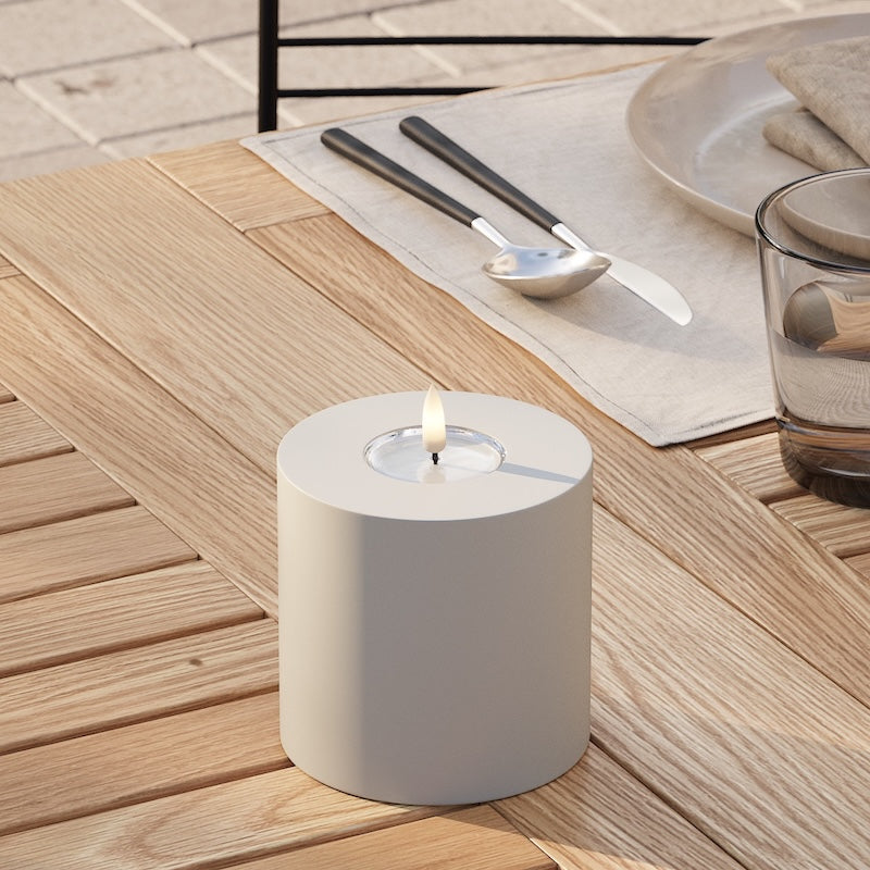Deluxe Homeart Outdoors LED Pillar candle Ø 10 x 10 cm Sand