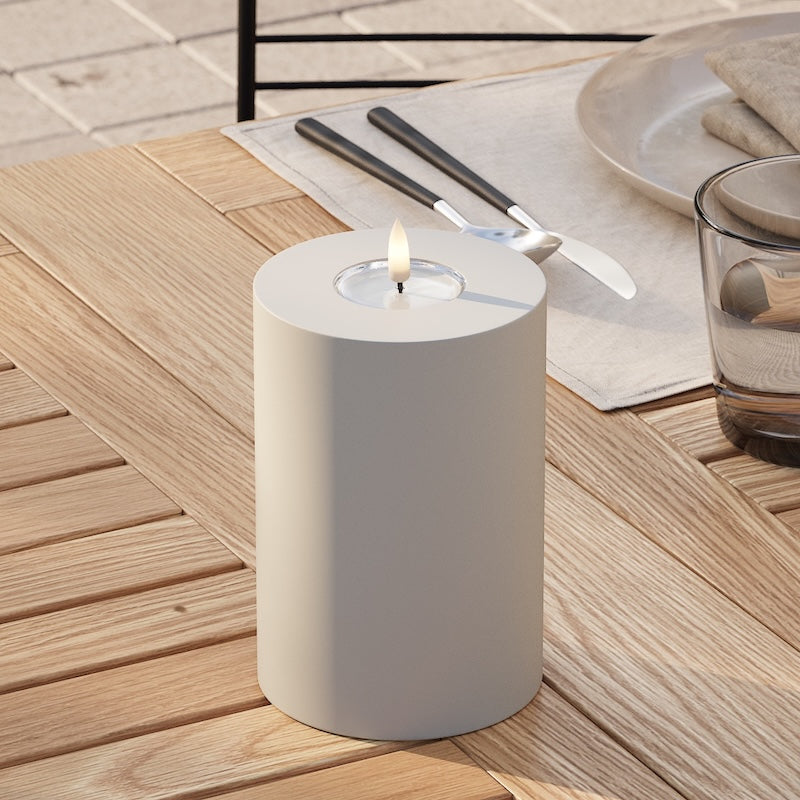 Deluxe Homeart Utomhus LED Blockljus Ø 10 x 15 cm Sand LED utomhusljus Blockljus 2