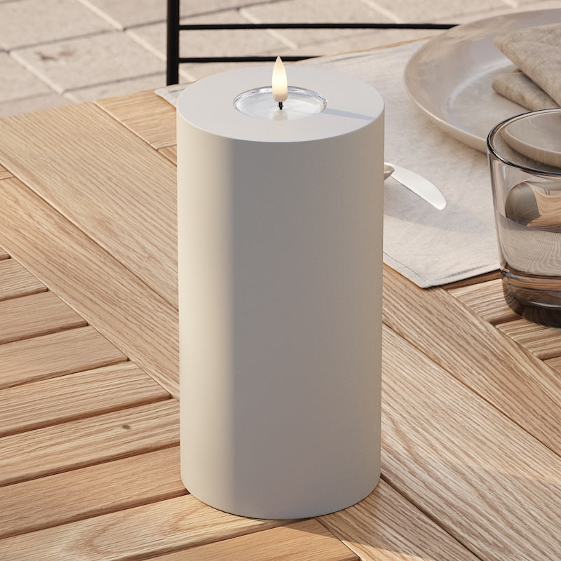 Deluxe Homeart Utomhus LED Blockljus Ø 10 x 20 cm Sand LED utomhusljus Blockljus 2