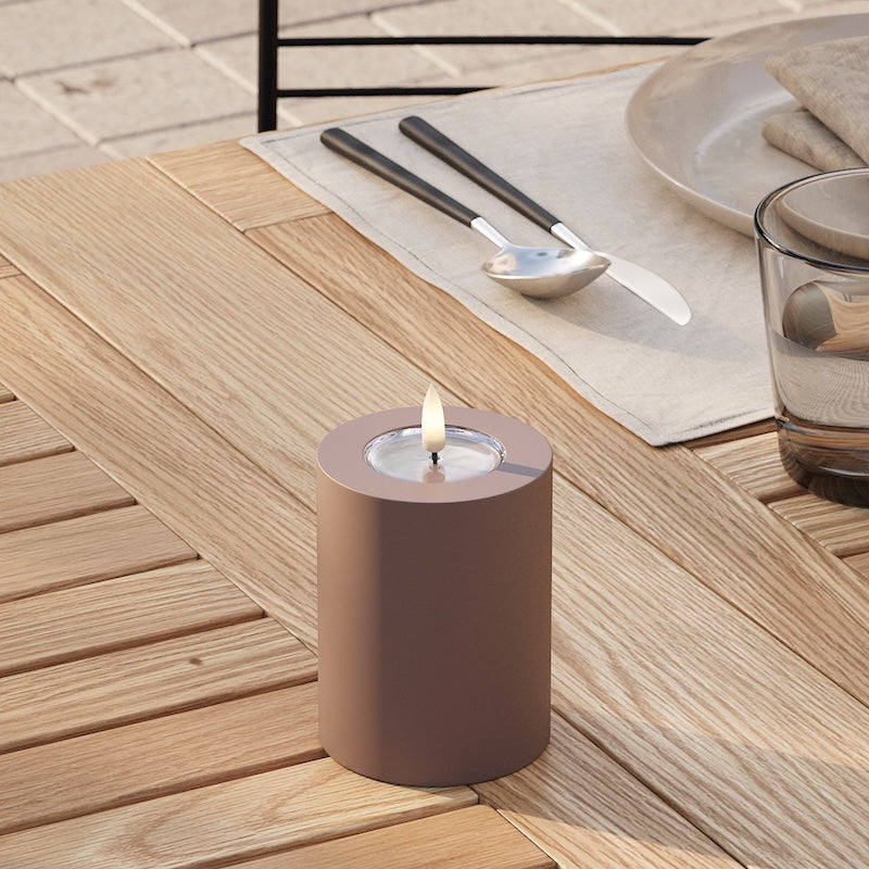 Deluxe Homeart Outdoors LED Pillar candle Ø 7.5 x 10 cm Caramel