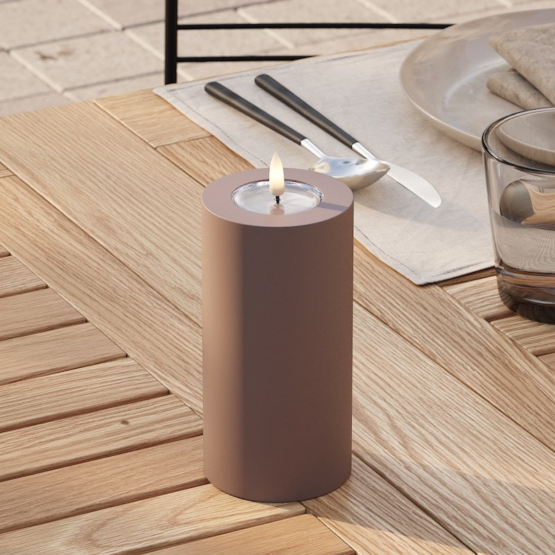 Deluxe Homeart Outdoors LED Pillar candle Ø 7.5 x 15 cm Caramel