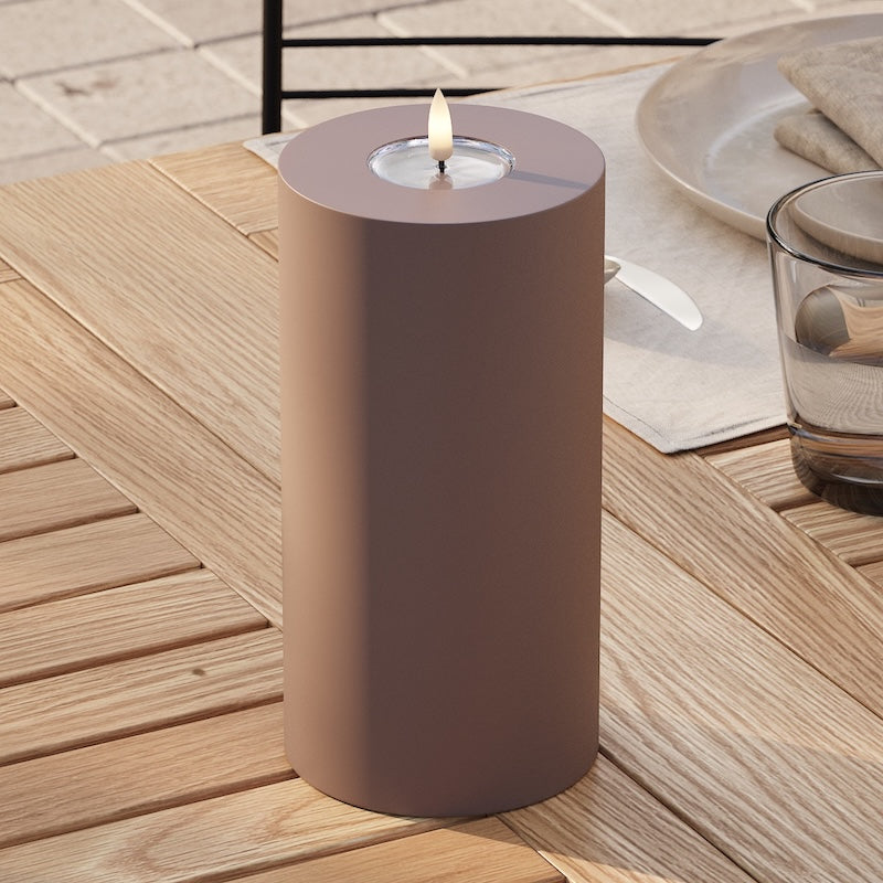 Deluxe Homeart Outdoors LED Pillar candle Ø 10 x 20 cm Caramel