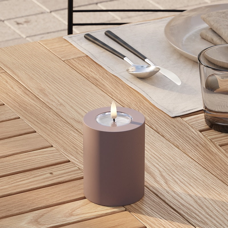 Deluxe Homeart Outdoors LED Pillar candle Ø 7.5 x 10 cm Mocha