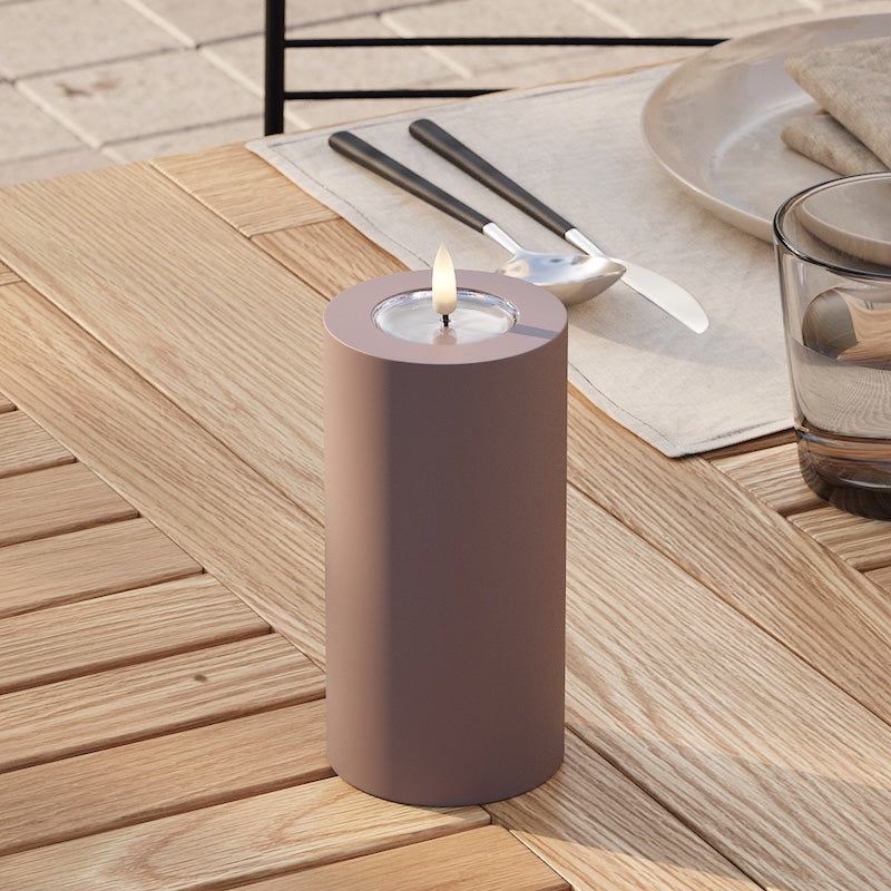 Deluxe Homeart Outdoors LED Pillar candle Ø 7.5 x 15 cm Mocha