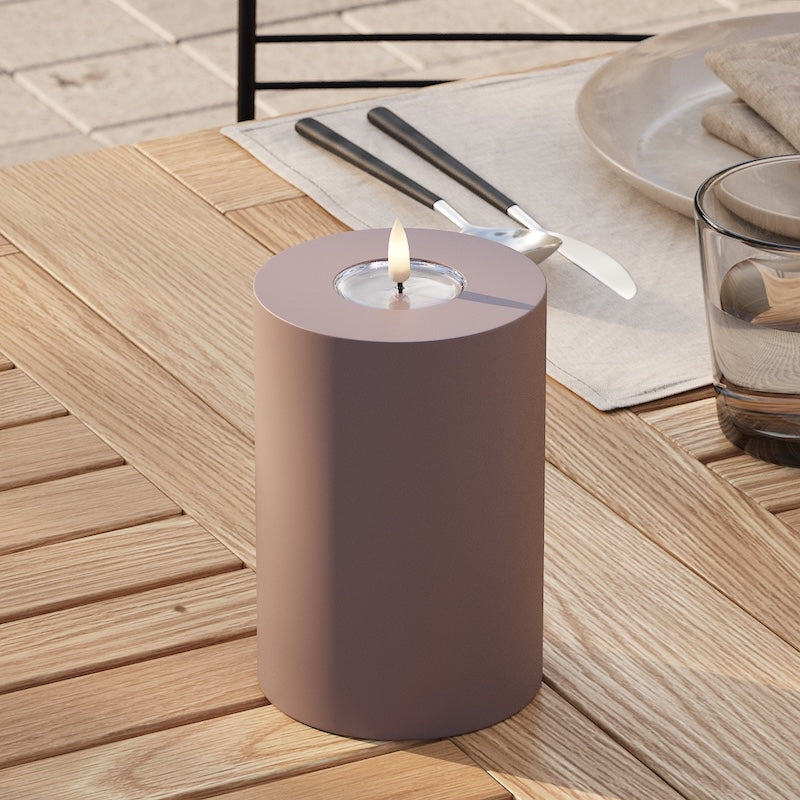 Deluxe Homeart Outdoors LED Pillar candle Ø 10 x 15 cm Mocha