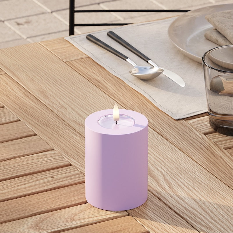 Deluxe Homeart Outdoors LED Pillar candle Ø 7.5 x 10 cm Lavender