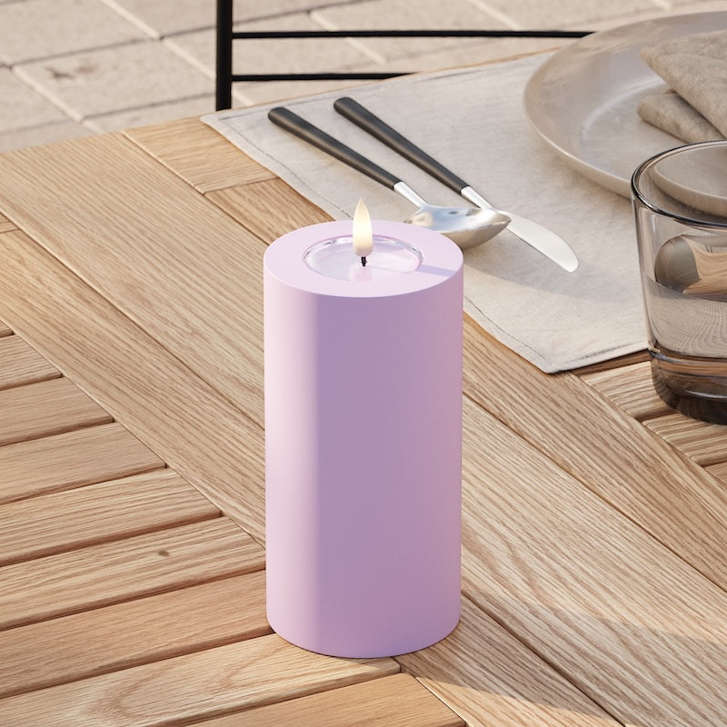 Deluxe Homeart Outdoors LED Pillar candle Ø 7.5 x 15 cm Lavender