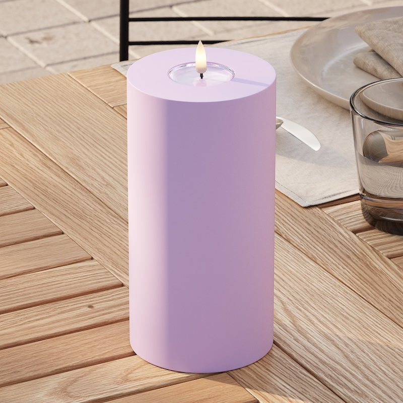 Deluxe Homeart Outdoors LED Pillar candle Ø 10 x 20 cm Lavender