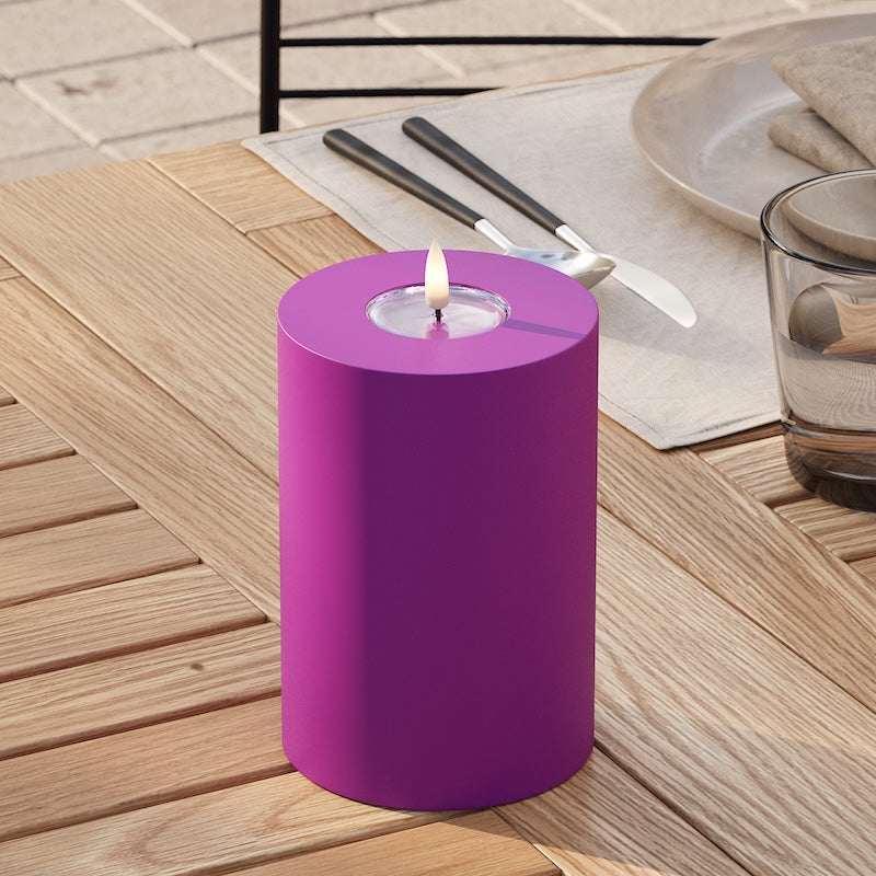 Deluxe Homeart Outdoors LED Pillar candle Ø 10 x 15 cm Violet