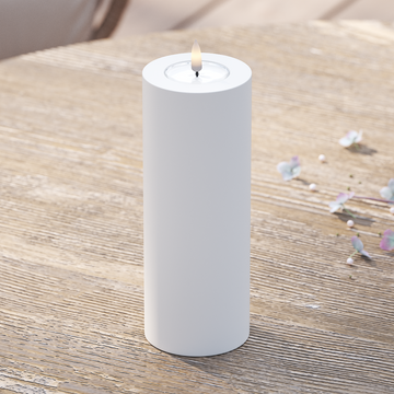 Deluxe Homeart Outdoors LED Pillar candle Ø 7.5 x 20 cm White LED outdoor light Pillar candle 2