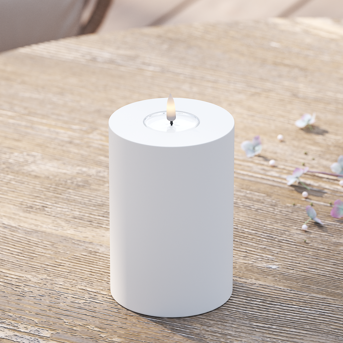 Deluxe Homeart Outdoors LED Pillar candle Ø 10 x 15 cm White LED outdoor light Pillar candle 2