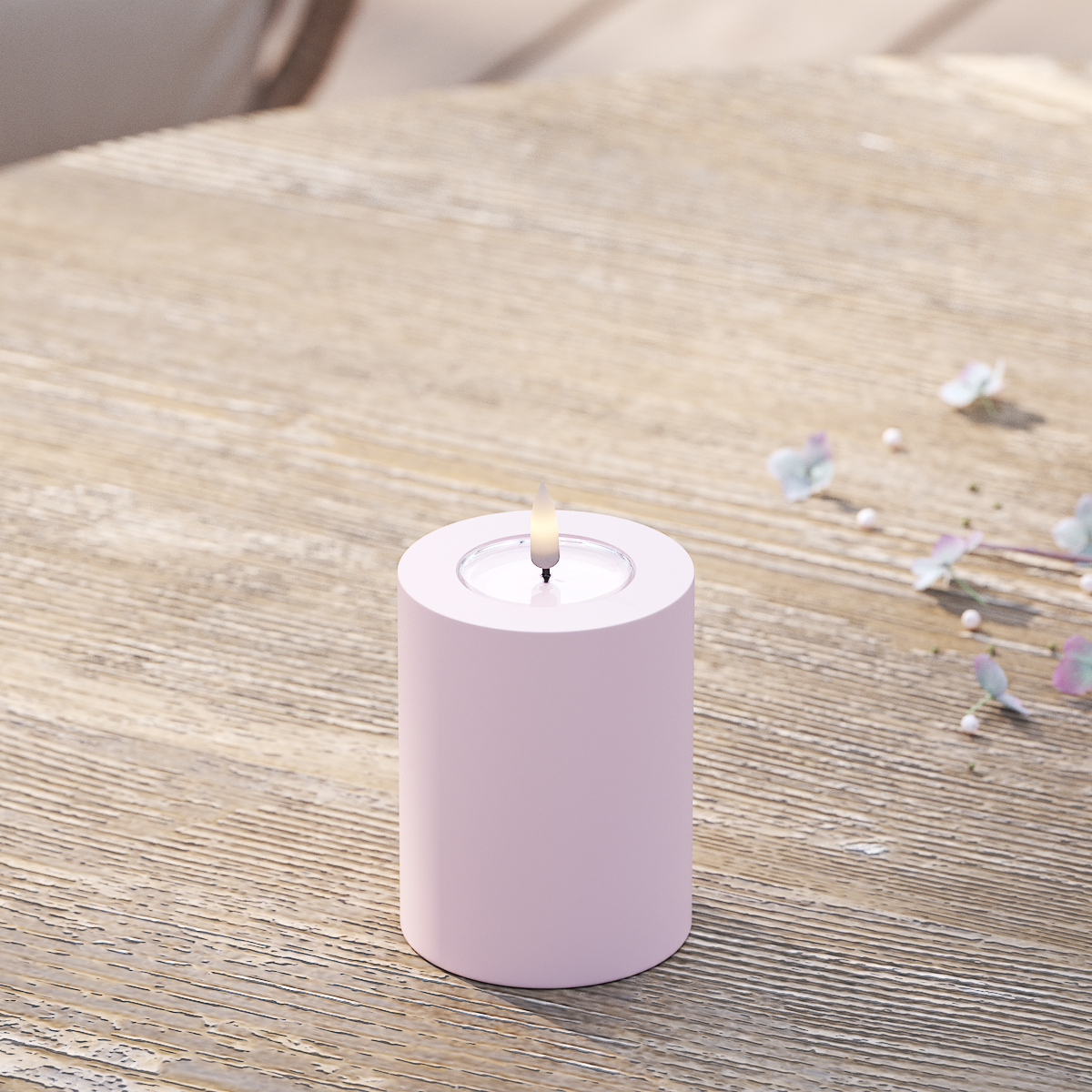 Deluxe Homeart Outdoors LED Pillar candle Ø 7.5 x 10 cm Dusty Red LED outdoor light Pillar candle 2