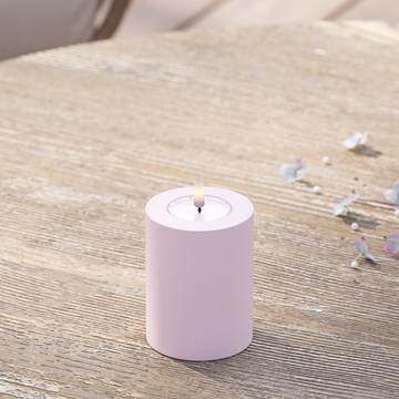 Deluxe Homeart Outdoors LED Pillar candle Ø 7.5 x 10 cm Dusty Red LED outdoor light Pillar candle 2