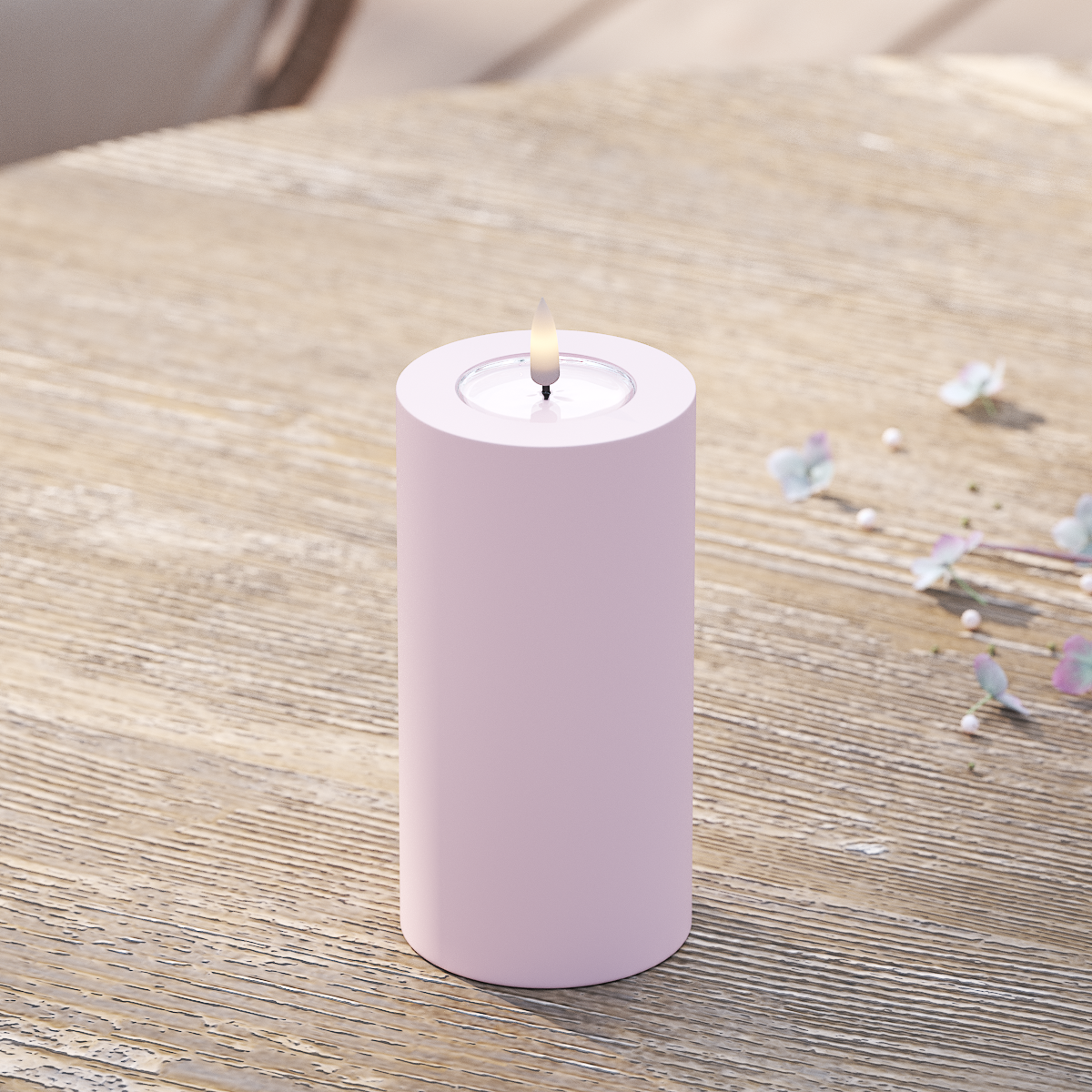 Deluxe Homeart Outdoors LED Pillar candle Ø 7.5 x 15 cm Dusty Red LED outdoor light Pillar candle 2