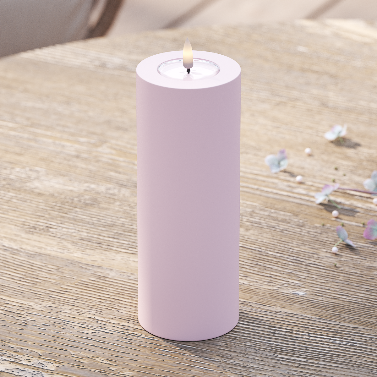 Deluxe Homeart Outdoors LED Pillar candle Ø 7.5 x 20 cm Dusty Red LED outdoor light Pillar candle 2