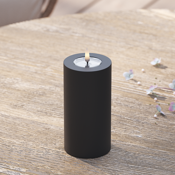 Deluxe Homeart Outdoors LED Pillar candle Ø 7.5 x 15 cm Black LED outdoor light Pillar candle 2