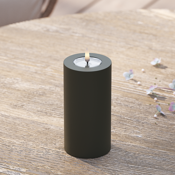 Deluxe Homeart Outdoors LED Pillar candle Ø 7.5 x 15 cm Dark Green LED outdoor light Pillar candle 2