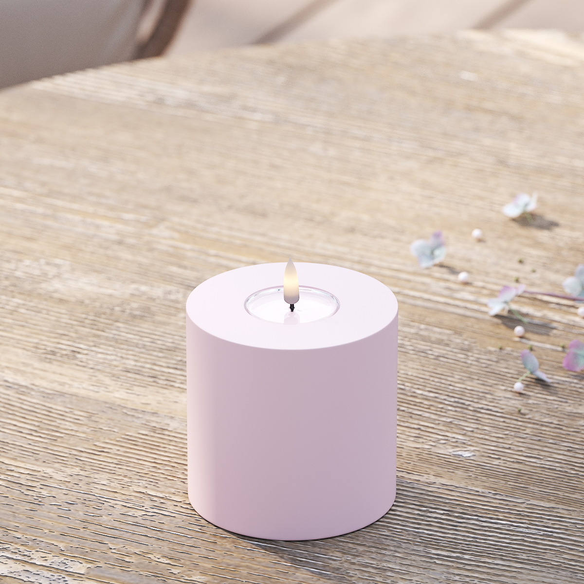 Deluxe Homeart Outdoors LED Pillar candle Ø 10 x 10 cm Dusty Red LED outdoor light Pillar candle 2