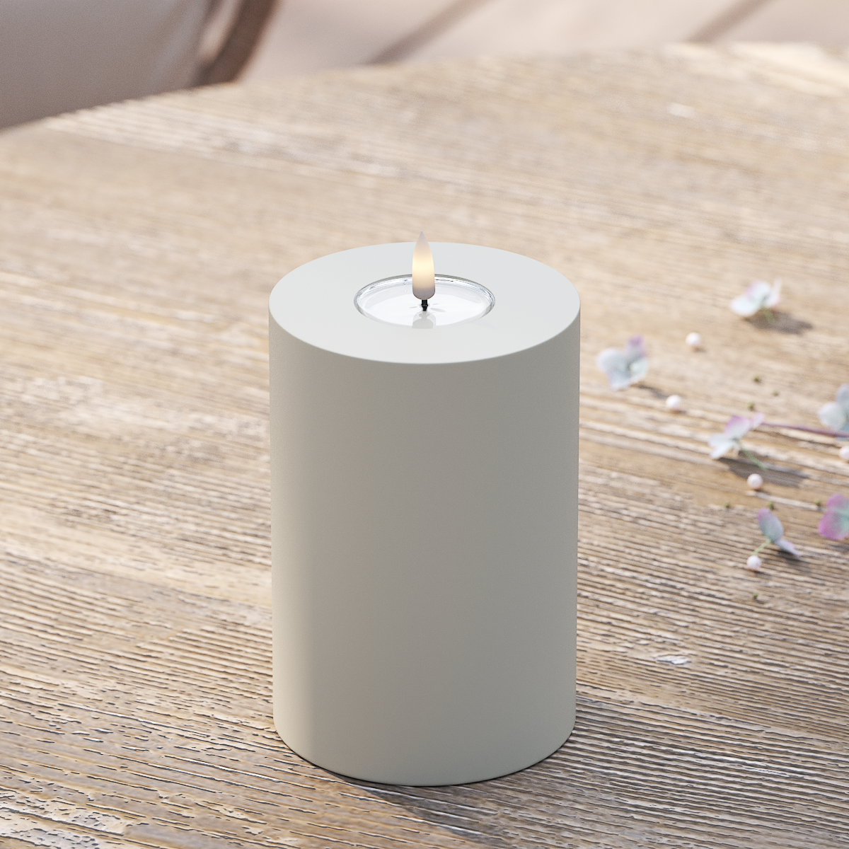 Deluxe Homeart Outdoors LED Pillar candle Ø 10 x 15 cm Sand LED outdoor light Pillar candle 2