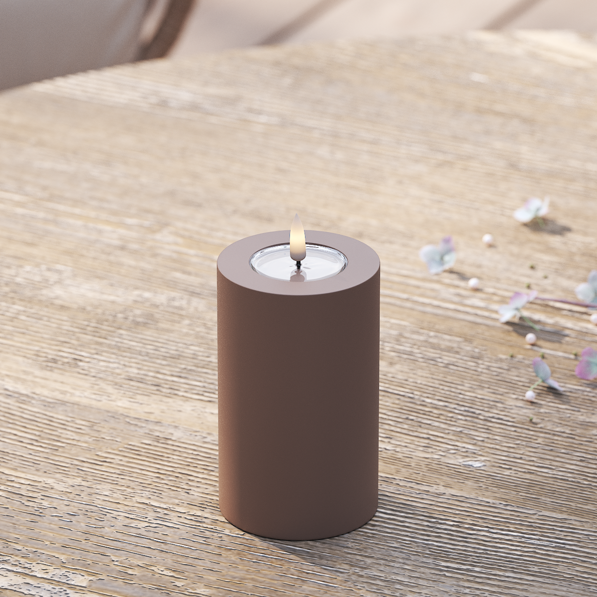Deluxe Homeart Outdoors LED Pillar candle Ø 7.5 x 12.5 cm Caramel LED outdoor light Pillar candle 2
